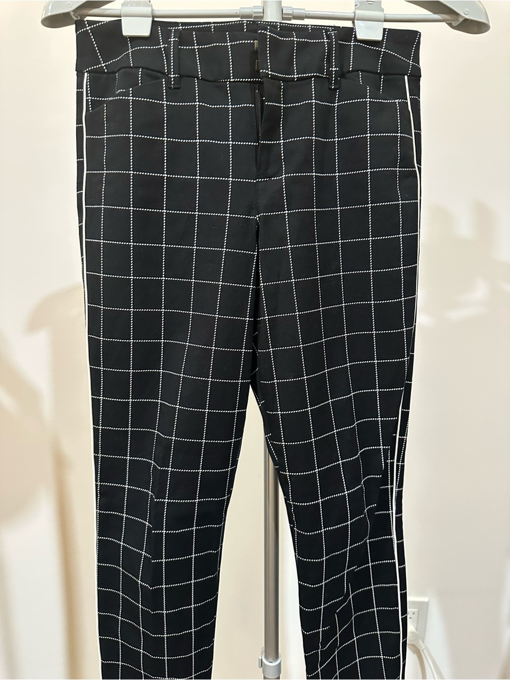 Old Navy Black Windowpane Ankle Pants